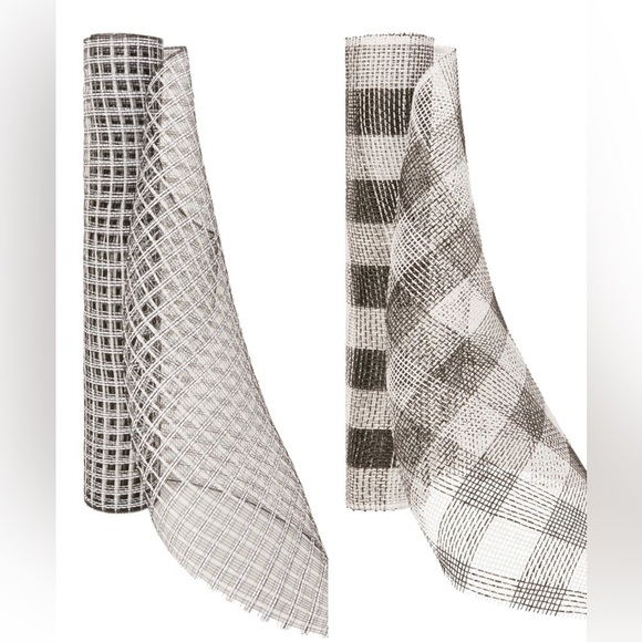 Nwt set of 4 buffalo check mesh & black white mesh rolls Christmas everyday - Picture 1 of 14